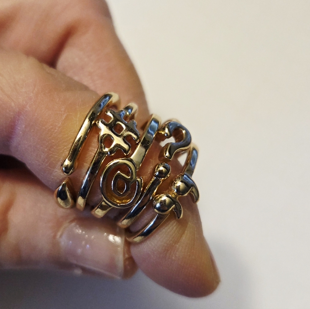 Set Of 5 Keyboard Symbol Rings